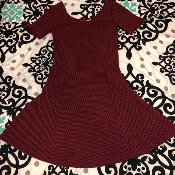 Maroon Fit & Flare Dress - Picture 1 of 1